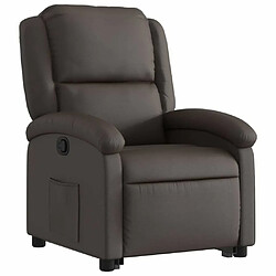 Avis Maison Chic Fauteuil Relax pour salon, Fauteuil inclinable marron foncé cuir véritable -GKD91505