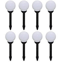 vidaXL 8 pcs Lampes d'allée d'extérieur à LED 15 cm et piquet au sol 