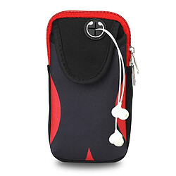 Wewoo Brassard de sport multi-fonctionnel pour imperméable téléphone à écran de 5 poucesTaille M Noir Rouge