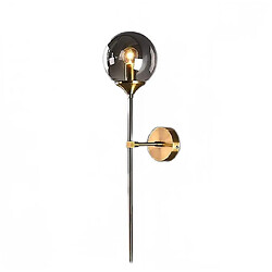 Universal Applique moderne nordique IWHD à côté de la chambre à coucher boule de verre LED applique luminaire éclairage salle de bain miroir escalier lumière (4W) (fumée) 