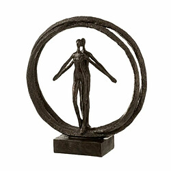 Paris Prix Statuette Déco Couple Double Cercle 30cm Marron 