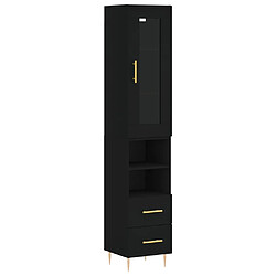 vidaXL Buffet haut Noir 34,5x34x180 cm Bois d'ingénierie