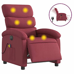 Maison Chic Fauteuil Relax pour salon, Fauteuil de massage inclinable électrique Rouge bordeaux Tissu -GKD48711