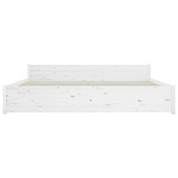 Maison Chic Lit Super King - Cadre de lit,Structure du lit Contemporain pour chambre Blanc Bois massif 180x200 cm -MN93964 pas cher