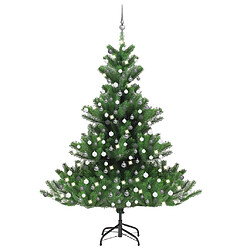 vidaXL Sapin de Noël artificiel Nordmann avec LED et boules Vert 210cm 