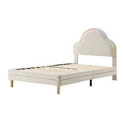 ComfortXL Lit Pour Enfants Avec Tête De Lit En Forme De Nuage, Beige, 90x200 Cm