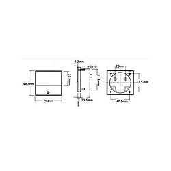 Perel Voltmetre analogique de tableau 50v cc / 70 x 60mm 