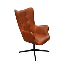 The Home Deco Factory Fauteuil en polyuréthane et métal Kemi marron.