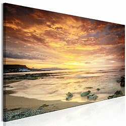 Paris Prix Tableau Imprimé Beach in Crete Narrow Orange 50 x 150 cm 