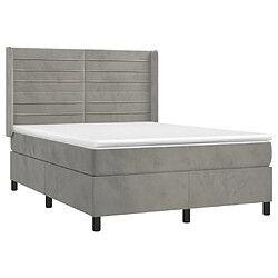 Avis vidaXL Sommier à lattes de lit matelas et LED Gris clair 140x200 cm