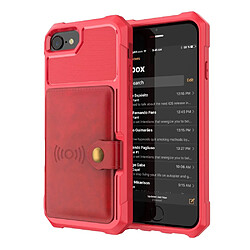 Etui en PU revêtu d'une feuille intégrée rouge pour votre Apple iPhone 8/7/6s/6 4.7 inch