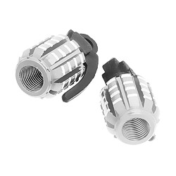 Acheter 2pcs Grenades Bouchons Anti-poussière De Valve De Pneu Forme Du Pneu Pour Voiture Moto Vélo -silver