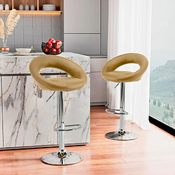 Superstool Tabouret haut bar cuisine fixe pivotant réglable en hauteur avec repose-pieds Chicago, Couleur: Beige