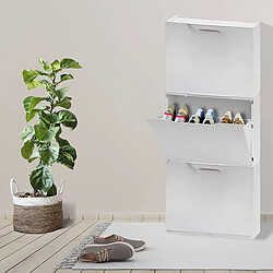 Alter Porte-chaussures avec une porte aromatisée en polypropylène, armoire modulaire interne ou externe, 100% Made in Italy, 51x18h40 cm, couleur blanc