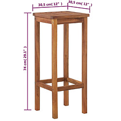 vidaXL Tabourets de bar lot de 2 bois d'acacia massif pas cher