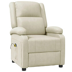 Maison Chic Fauteuil Relax pour salon, Fauteuil de massage Crème Similicuir -GKD50522