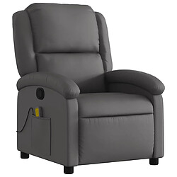 Avis Maison Chic Fauteuil Relax pour salon, Fauteuil de massage inclinable gris cuir véritable -GKD23794