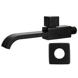 ComfortXL Robinet mural pour lavabo avec robinet d'eau froide g1/2, accessoires de salle de bain, noir mat