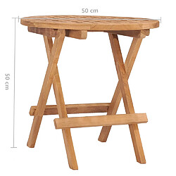 vidaXL Table pliable de jardin 50x50x50 cm Bois de teck solide pas cher