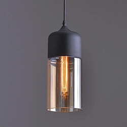 Stoex Suspension Design Cylindre Allongé Style Retro Vintage Contemporain , Lustre Abat-jour en Verre Corde ajustable Luminaire Salle à manger Chambre à Coucher Salon Bar,Café 