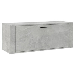 vidaXL Armoire à chaussures murale Gris béton 100x35x38 cm