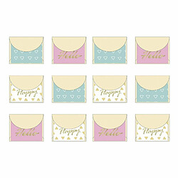 Rayher 12 mini enveloppes 5 x 4 cm - Happy 