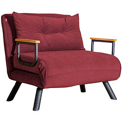 Hanah Home Fauteuil convertible en tissu Sando bordeaux.