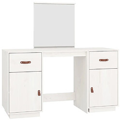 Helloshop26 Ensemble de coiffeuse avec miroir 95 x 50 x 134 cm bois de pin solide blanc 02_0006216 