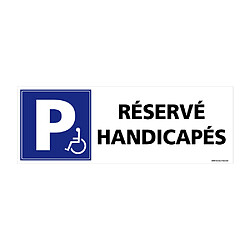 Signaletique Biz Panneau Parking Réservé Handicapés PMR. Stationnement PMR. Sticker Parking Réservé PMR, panneau PVC ou alu - 210 x 75 mm - Adhésif