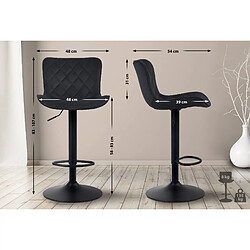 Non Lot de 2 tabourets de bar Emma velours