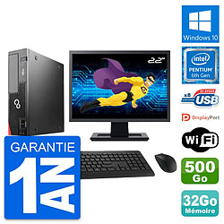 PC Fujitsu D556 DT Ecran 22" Intel G4400 RAM 32Go Disque 500Go Windows 10 Wifi - Occasion