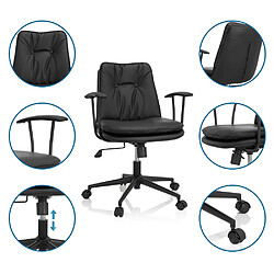 Avis Chaise de bureau / Fauteuil pivotant SMALLO Similicuir noir hjh OFFICE