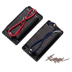 2pcs Ramassage de Humbucker de Pont de Cou de Bobinage Scellé par Cadre pour Guitare Electrique - Noir