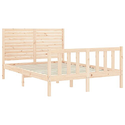 Maison Chic Cadre/structure de lit avec tête de lit pour adulte - Lit Moderne Chambre 120x200 cm bois massif -MN11940 pas cher