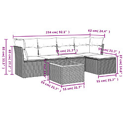 Avis vidaXL Salon de jardin avec coussins 6 pcs beige résine tressée