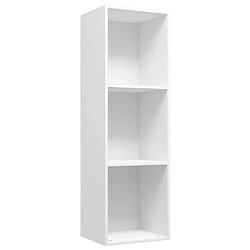 Maison Chic Armoire de livres - Bibliothèque - Meuble TV Blanc 36x30x114 cm Bois d'ingénierie -GKD47605