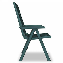 Maison Chic Lot de 4 Chaises inclinables de jardin - Fauteuil d'extérieur Plastique Vert -MN41375 pas cher