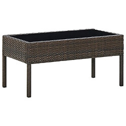 Maison Chic Table de jardin | Table d'extérieur Marron 75x40x37 cm Résine tressée -GKD73057