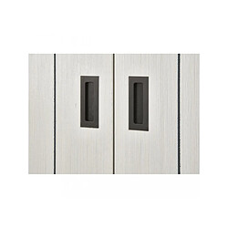 Mes Armoire 2 portes 1 tiroir 98x55x180 cm décor bois blanc et noir pas cher