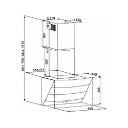 Acheter Hotte décorative inclinée 90cm 577m3/h noir - h20390 009 - SILVERLINE