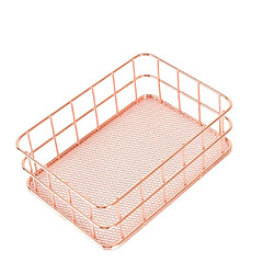 rose or métal plateau de table de rangement panier stylo organisateur rectangle s