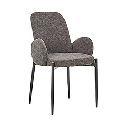 Avis Mes Lot de 2 fauteuils repas 60x57x88 cm en tissu bouclette gris - PILBAO