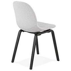 Acheter Alterego Chaise de salle à manger 'CELTIK' en tissu gris clair et pieds en bois noir