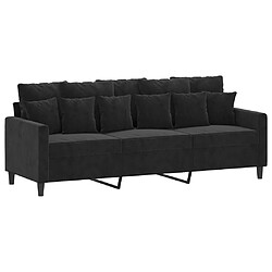 Avis vidaXL Ensemble de canapés 2 pcs avec coussins Noir Velours