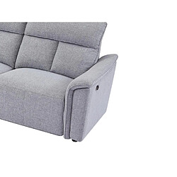 Vente-Unique Canapé d'angle gauche relax électrique en tissu gris clair GARUVO pas cher