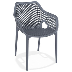 Alterego Chaise de jardin / terrasse 'SISTER' gris foncé en matière plastique