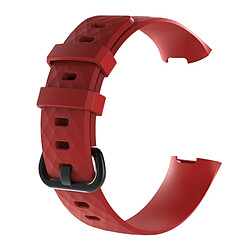 Wewoo Bracelet en silicone à motif de diamants pour Fitbit Charge 3 (rouge)