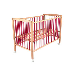 Combelle Lit Arthur 70x140 avec roulettes Hybride Fuschia 