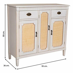 Buffet Alexandra House Living Blanc Rotin Bois d'épicéa 36 x 88 x 95 cm pas cher