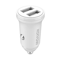 Acheter Konrow KCC12AAW - Adaptateur Allume-cigare 2 Ports USB A - Charge rapide 12W, Blanc (Compatible, Blister)